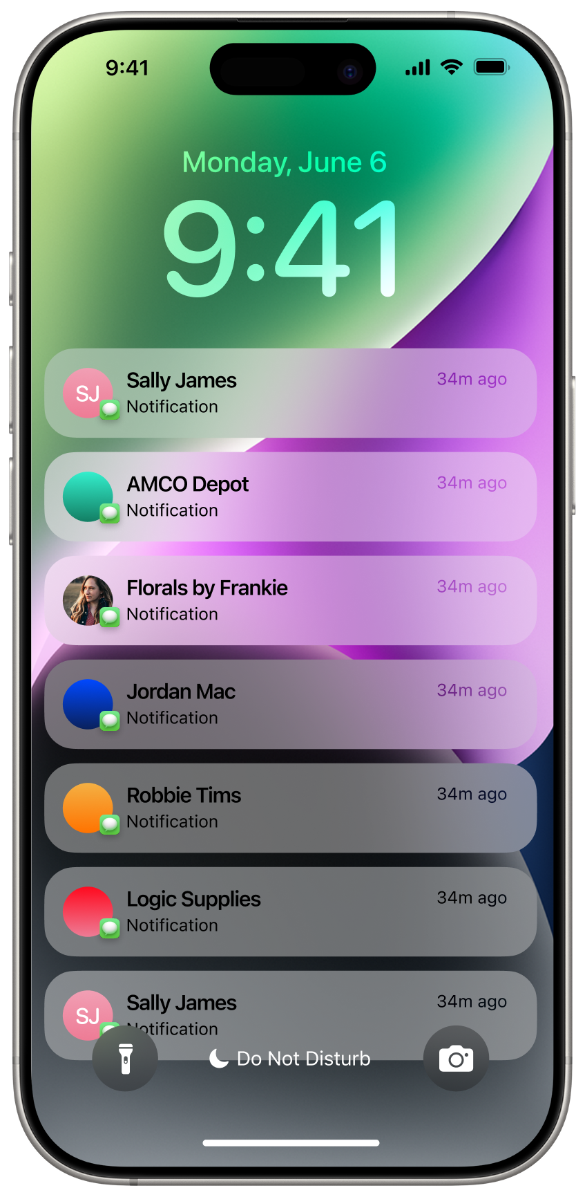 Customer notifications on a phone